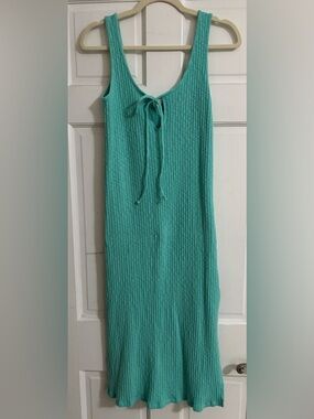 Billabong Ribbed Tie-Front Tank Top in Teal - Midi Dress - Brand New